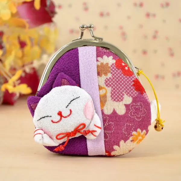 Lovely Japanese Gift Lucky Cat Clip Coin Purse