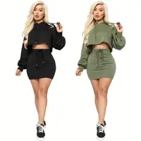 11436NA fashion solid crop hooded hoodie casual women clothing two piece short skirt set
11436NA fashion solid crop hooded hoodie casual women clothing two piece short skirt set