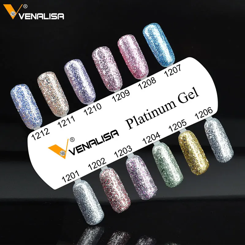 

Venalisa 12ml Platinum Gel nail polish Super Shiny Effect Nail Gel Perfect Soak off UV&LED nail color foil chorme Gel Polish