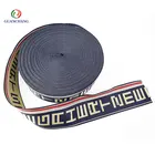 Factory price promotional cheap custom logo elastic nylon jacquard webbing belt straps