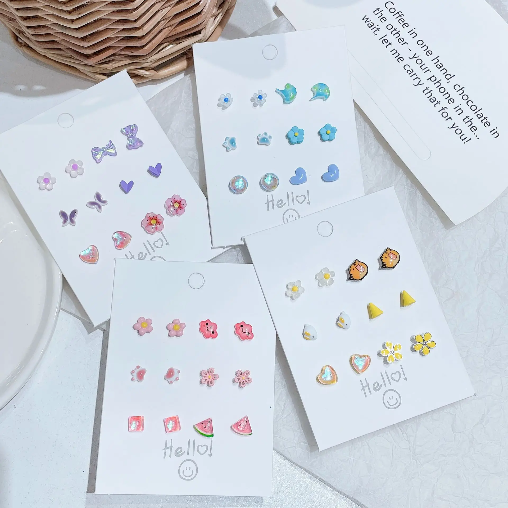 Cartoon Resin Stud Earrings Flower Animal Children Earring Set Cute Love Jewelry Accessories Gift, Colorful
Cartoon Resin Stud Earrings Flower Animal Children Earring Set Cute Love Jewelry Accessories Gift, Colorful