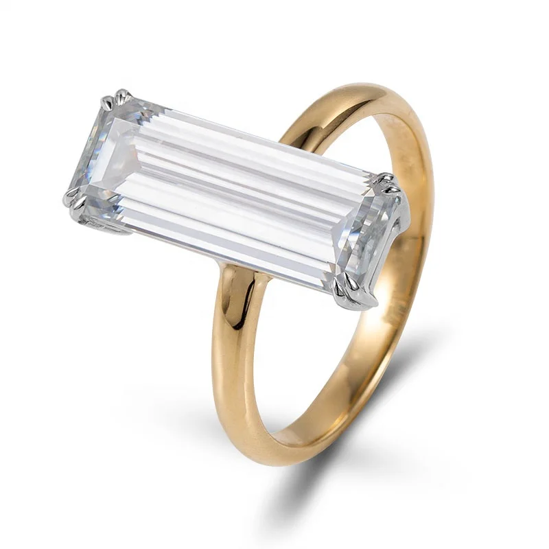 CAZY Classical 18k Yellow Gold Brilliant Emerald Cut Moissanite Diamond Ring Jewelry Fine Jewelry Wholesale Luxury Ring
CAZY Classical 18k Yellow Gold Brilliant Emerald Cut Moissanite Diamond Ring Jewelry Fine Jewelry Wholesale Luxury Ring