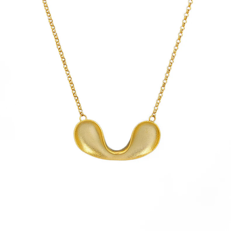 Charare 925 sterling silver minimalist filament line pendant necklace, Gold, silver
Charare 925 sterling silver minimalist filament line pendant necklace, Gold, silver