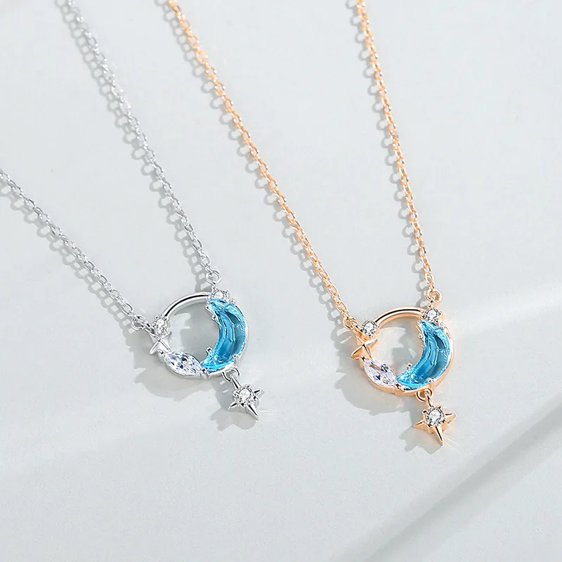 Korean Fashion Zircon Moon Star Women Girl pendant Chain Sterling Jewellery Silver 925 Necklace for Gift, Silver\gold
Korean Fashion Zircon Moon Star Women Girl pendant Chain Sterling Jewellery Silver 925 Necklace for Gift, Silver\gold
