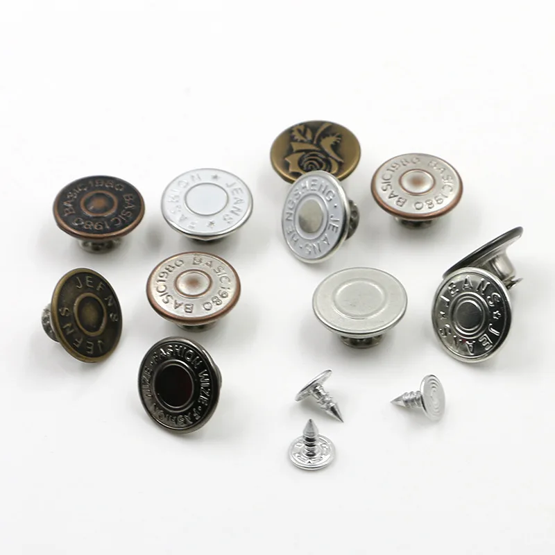 stainless steel jeans buttons