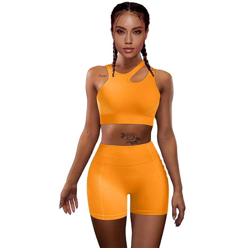 2021 Wholesale New Womens Solid Color Seamless Stretchy dissymmetry crop top Sports Bra And Shorts biker Yoga Set 2 piece
2021 Wholesale New Womens Solid Color Seamless Stretchy dissymmetry crop top Sports Bra And Shorts biker Yoga Set 2 piece