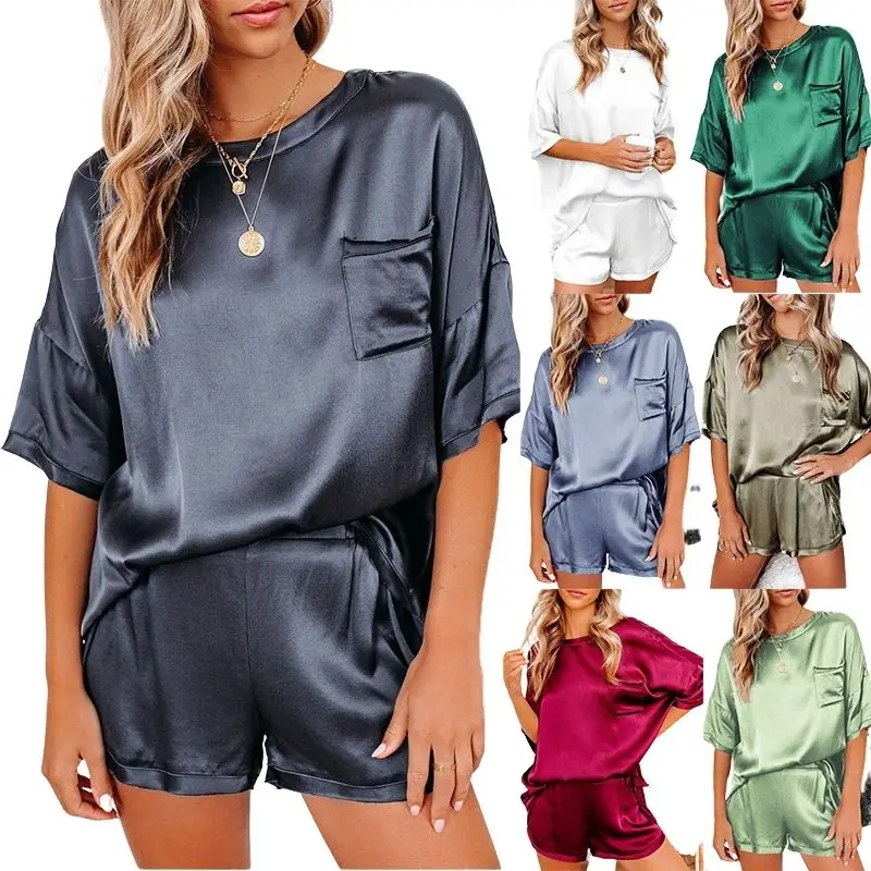 2021 New Spring Summer 9 Color Pure Color Spinning Pajamas Home Service Short Sleeved Shorts Two Piece Set, 12
2021 New Spring Summer 9 Color Pure Color Spinning Pajamas Home Service Short Sleeved Shorts Two Piece Set, 12