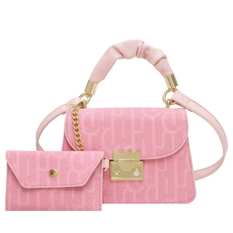 Stylish and cheap two-piece purse handbag for women Pink jacquard denim lady fashion handbag 2 in 1, Black, pink , blue, light blue
Stylish and cheap two-piece purse handbag for women Pink jacquard denim lady fashion handbag 2 in 1, Black, pink , blue, light blue