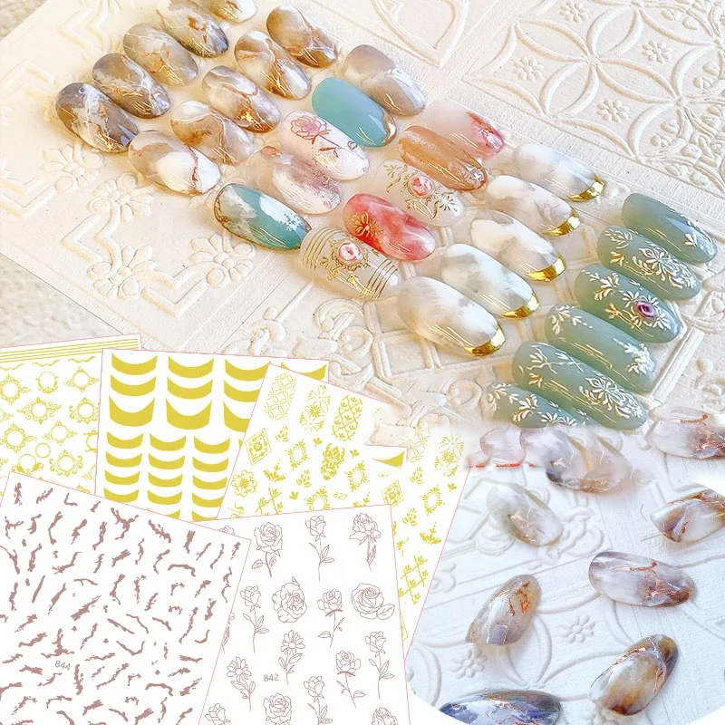 Paso Sico Japanese Korean Irregular Hand Drawing Flower Gold Luxury Nail Art Stickers Slider for Gold Holiday Wedding DIY Finger
Paso Sico Japanese Korean Irregular Hand Drawing Flower Gold Luxury Nail Art Stickers Slider for Gold Holiday Wedding DIY Finger