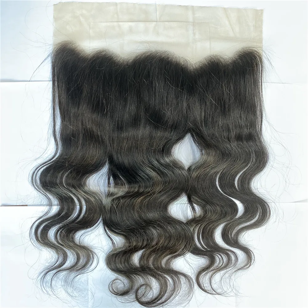 Raw brazilian ear to ear full cuticle aligned virgin hair silk base 13*6 transparent lace frontal
