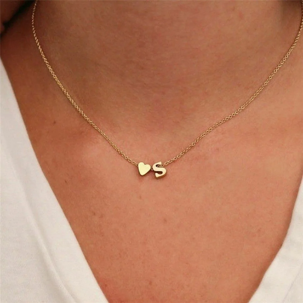 eManco Jewelry Dainty Stainless Steel Gold Heart Choker Necklace 26 Alphabet Letter Name Choker Initial Necklace with heart, Silver / gold / rose gold
eManco Jewelry Dainty Stainless Steel Gold Heart Choker Necklace 26 Alphabet Letter Name Choker Initial Necklace with heart, Silver / gold / rose gold