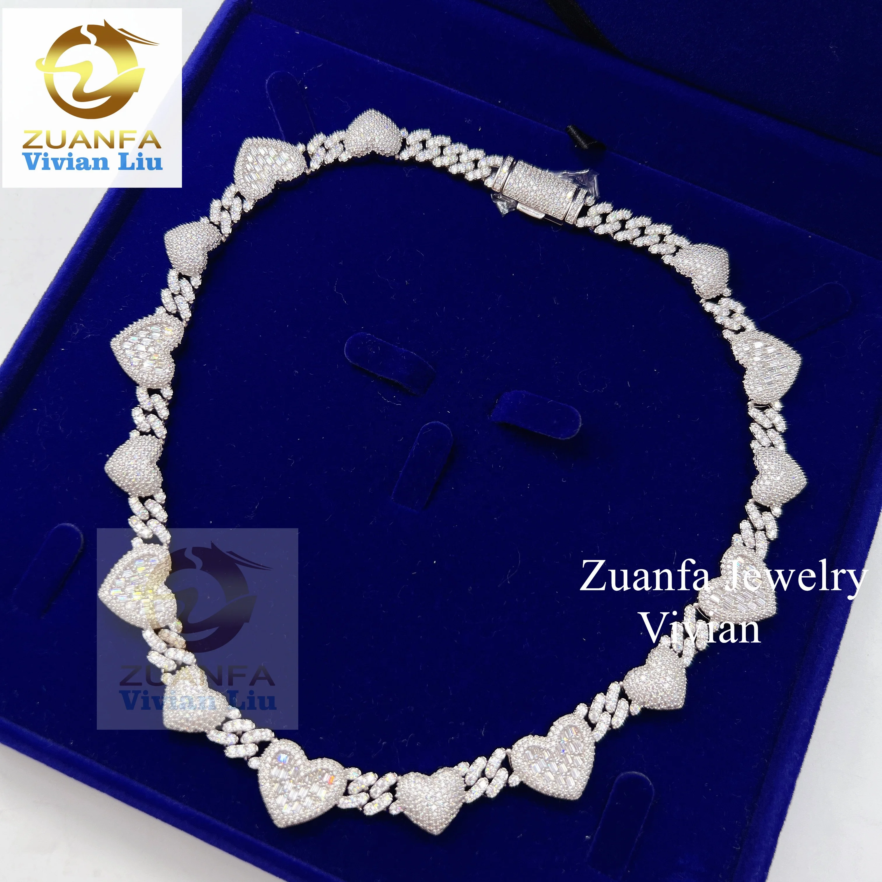 Fine jewelry iced out vvs moissanite luxury necklace heart sterling silver cuban link chain moissanite women necklace
Fine jewelry iced out vvs moissanite luxury necklace heart sterling silver cuban link chain moissanite women necklace