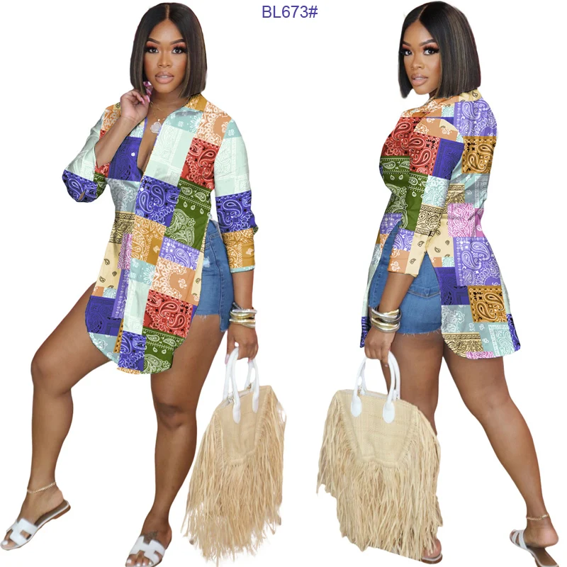 European and American women's Dress New Lady's digital printed shirt open shirt, As photo
European and American women's Dress New Lady's digital printed shirt open shirt, As photo