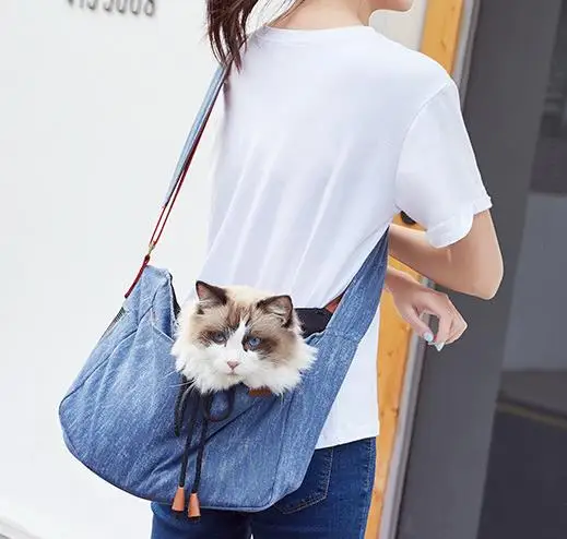 wholesale pet sling carrier korean denim style for pet outdoor travel sling pet bag from Anhuibags, Customized
wholesale pet sling carrier korean denim style for pet outdoor travel sling pet bag from Anhuibags, Customized