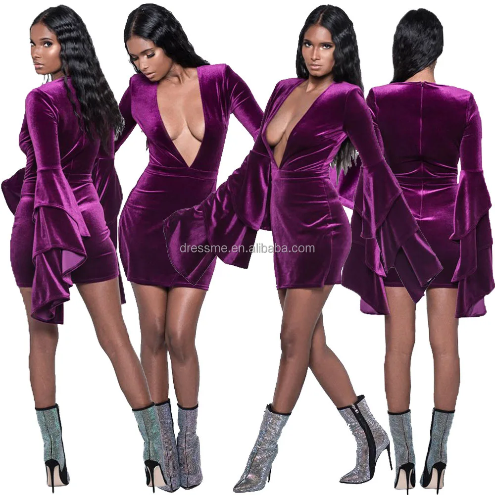 MT76-5261 2021 women's sexy dress deep V-neck solid color long-sleeved velvet flared sleeve sexy mini dress women clothing
MT76-5261 2021 women's sexy dress deep V-neck solid color long-sleeved velvet flared sleeve sexy mini dress women clothing