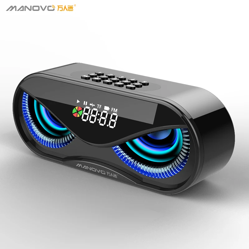 Multi-function Owl Eye Design Rechargeable LED Digital FM Radio Alarm Clock Wireless Bluetooth Speaker - ANKUX.COM