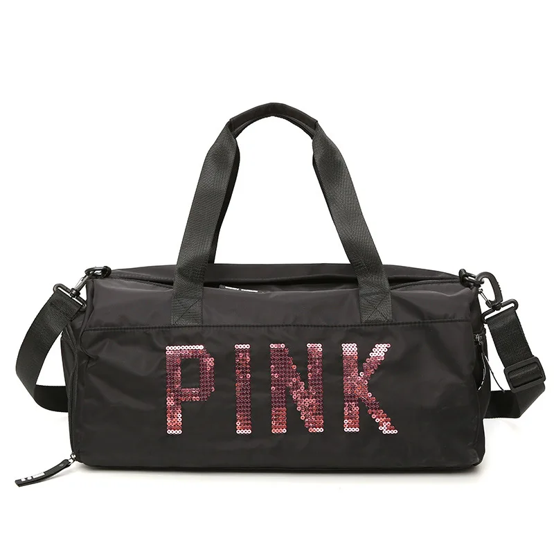 Hot Selling Wholesale Gym Bag Waterproof Women Pink Duffle Bags Pink letter Sports Travel Bag, 9 colors
Hot Selling Wholesale Gym Bag Waterproof Women Pink Duffle Bags Pink letter Sports Travel Bag, 9 colors