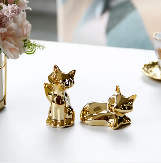 Simple and lovely golden ceramic home decoration ornaments Abstract mini little fox crafts, Gold
Simple and lovely golden ceramic home decoration ornaments Abstract mini little fox crafts, Gold
