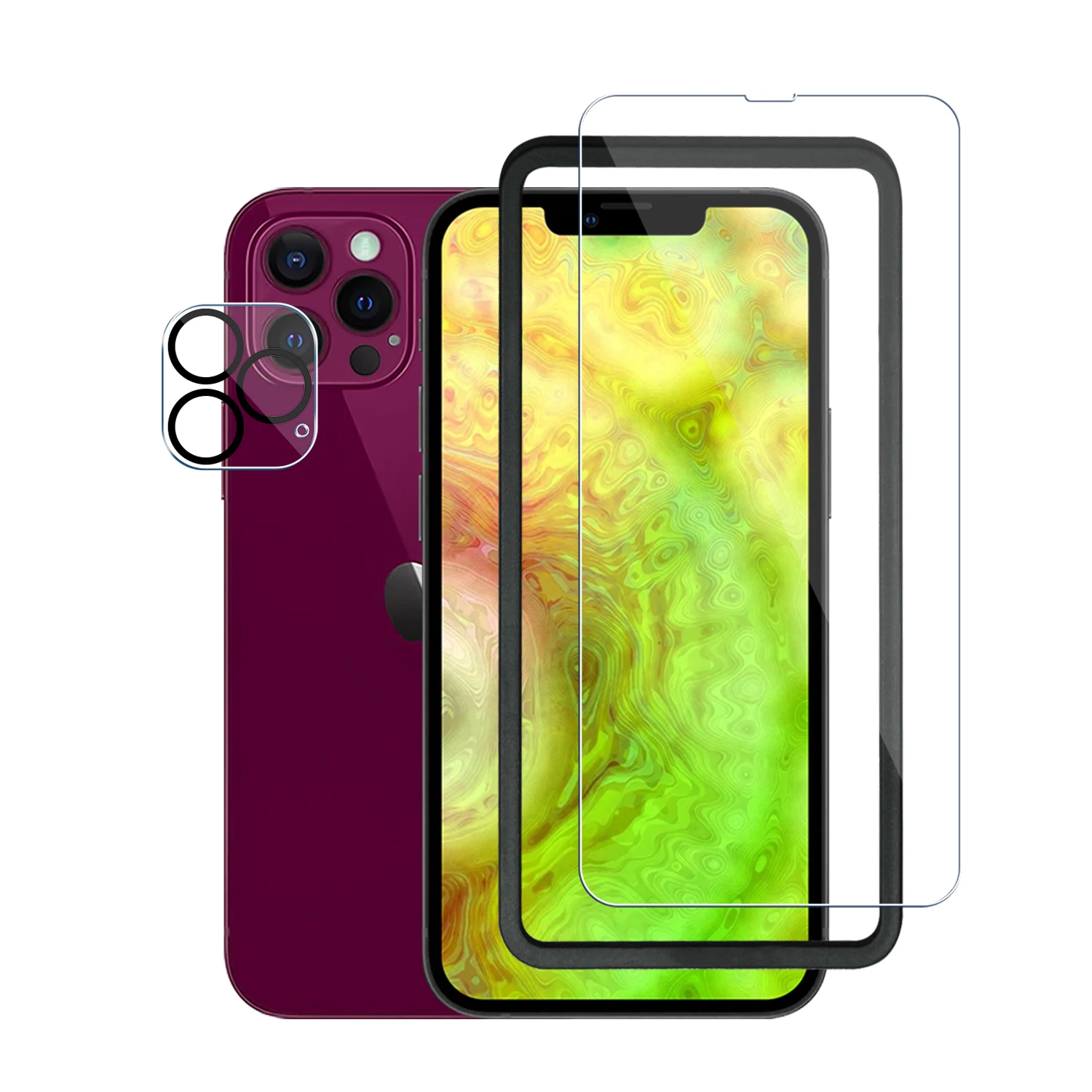 Tempered Glass Screen Protector with Camera Lens Protector 2 Pack For iPhone 13 Pro Max
Tempered Glass Screen Protector with Camera Lens Protector 2 Pack For iPhone 13 Pro Max