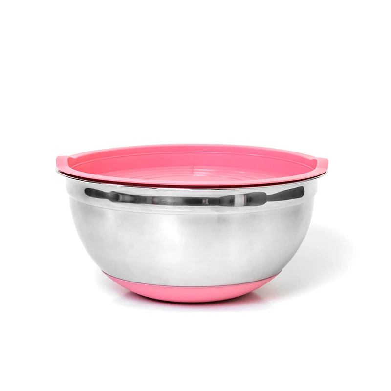 Multipurpose 24cm Non Slip Silicone Base Stainless Steel Mixing Bowls With Aritight Lids
Multipurpose 24cm Non Slip Silicone Base Stainless Steel Mixing Bowls With Aritight Lids