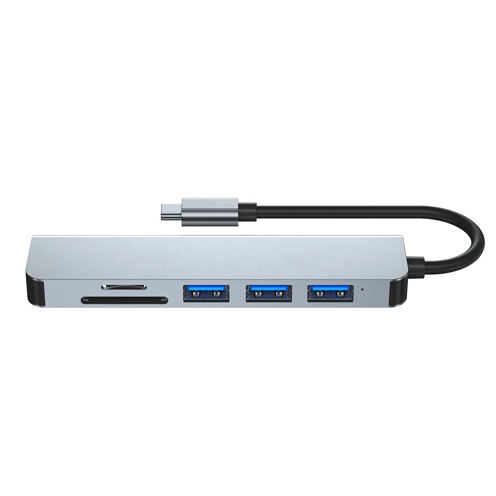 Wholesale multi docking station with SD/TF usb c adapter 6 in 1 type-c type c hub, Space gray
Wholesale multi docking station with SD/TF usb c adapter 6 in 1 type-c type c hub, Space gray