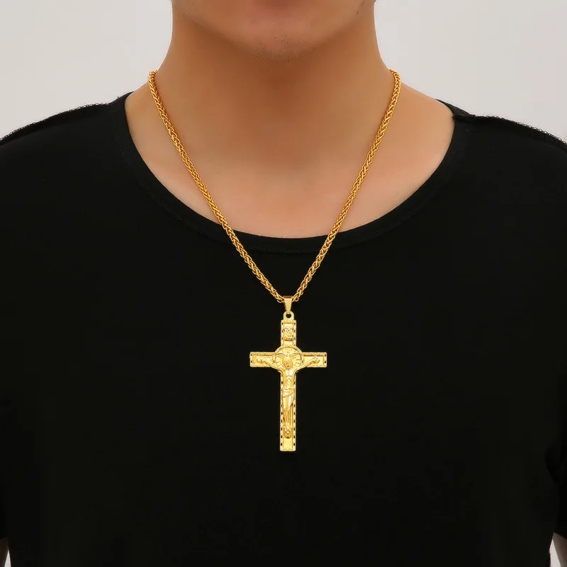 Jesus Crystal Cross Pendant Necklace Men Gold Silver Cross Necklace Women Fashion Jewelry Gift
Jesus Crystal Cross Pendant Necklace Men Gold Silver Cross Necklace Women Fashion Jewelry Gift