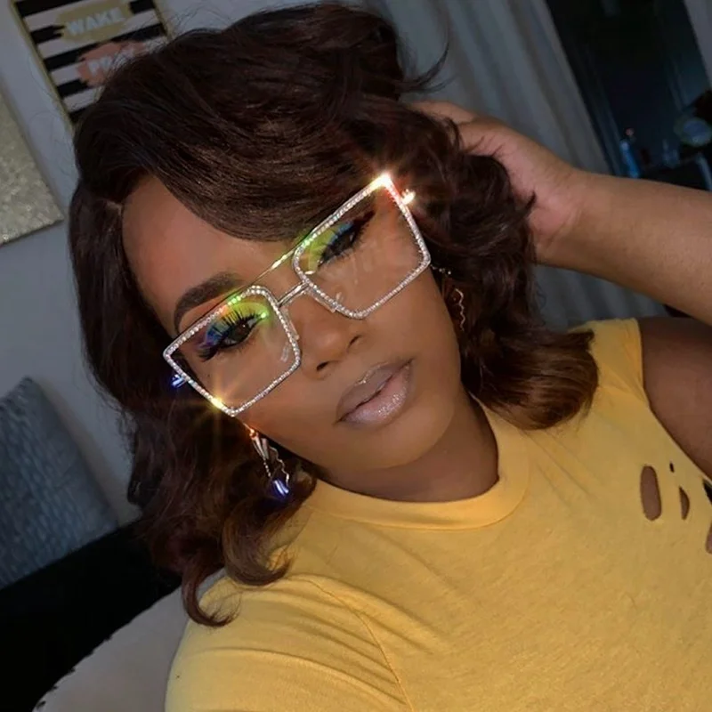 Squared Transparent Rhinestone Sunglasses metal Frame Women Oversize Men Diamond Glasses clear shades for women, 7 colors
Squared Transparent Rhinestone Sunglasses metal Frame Women Oversize Men Diamond Glasses clear shades for women, 7 colors