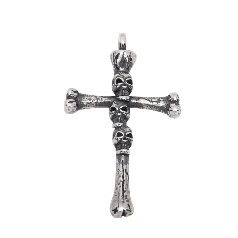 Wholesale S925 Sterling Silver Dark Skull Skeleton Cross Pendant Vintage Men and Women Necklace Pendant Good Luck Jewelry
Wholesale S925 Sterling Silver Dark Skull Skeleton Cross Pendant Vintage Men and Women Necklace Pendant Good Luck Jewelry