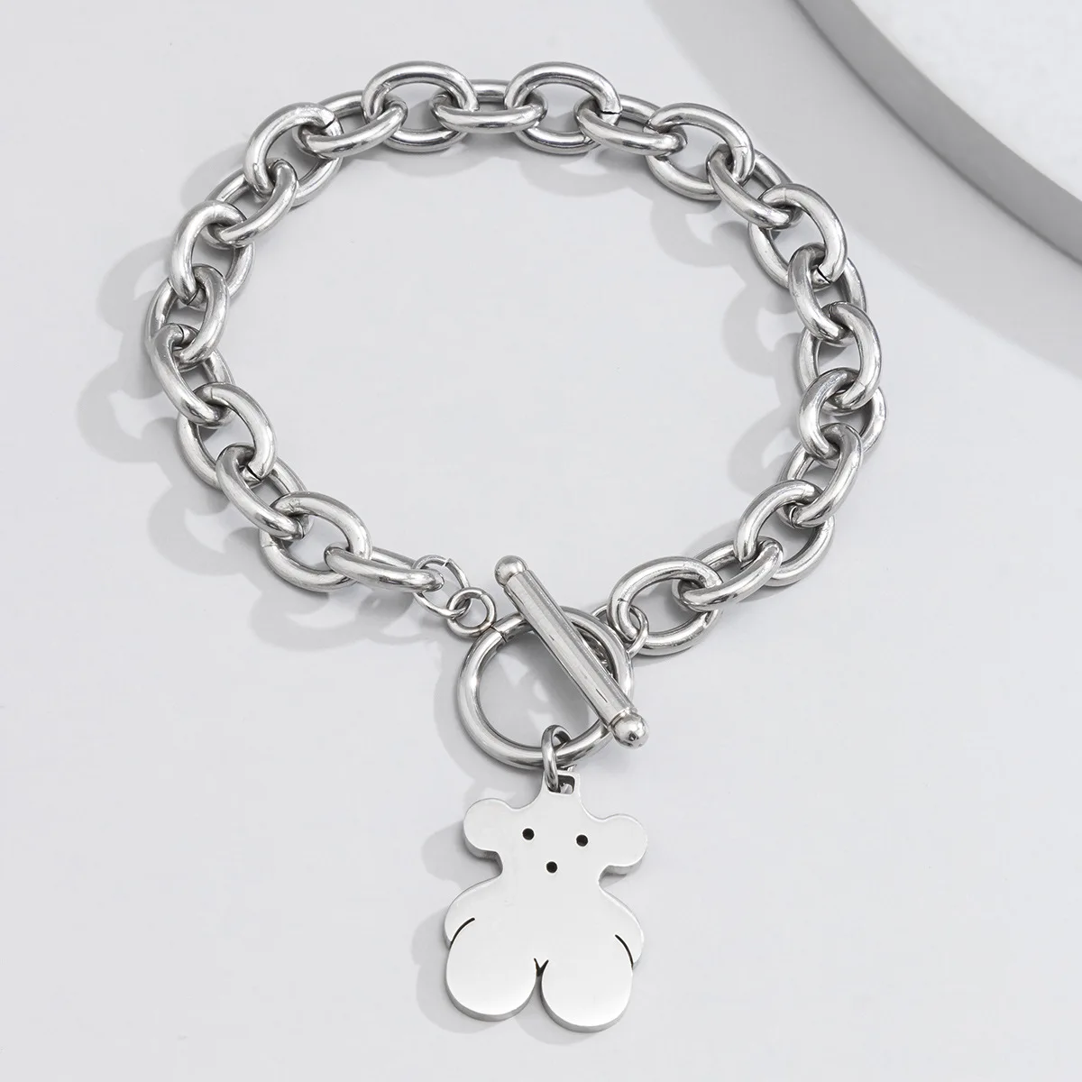 2021 Punk Stainless Steel Bracelet Stainless Steel Jewelry Women Silver Color OT buckle Bracelet Fine Jewelry Bear Star Coin
2021 Punk Stainless Steel Bracelet Stainless Steel Jewelry Women Silver Color OT buckle Bracelet Fine Jewelry Bear Star Coin