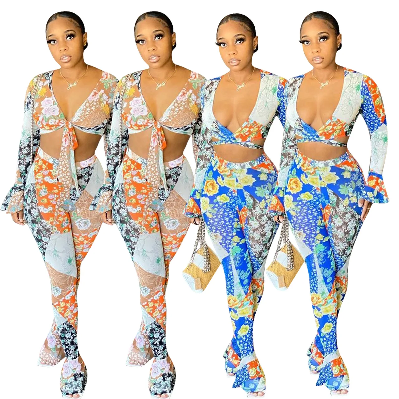 B14596A 2020 Autumn hot fashion clothes lady flare sleeve secy print 2 pcs pants set, Black/white/pink/gray/green
B14596A 2020 Autumn hot fashion clothes lady flare sleeve secy print 2 pcs pants set, Black/white/pink/gray/green