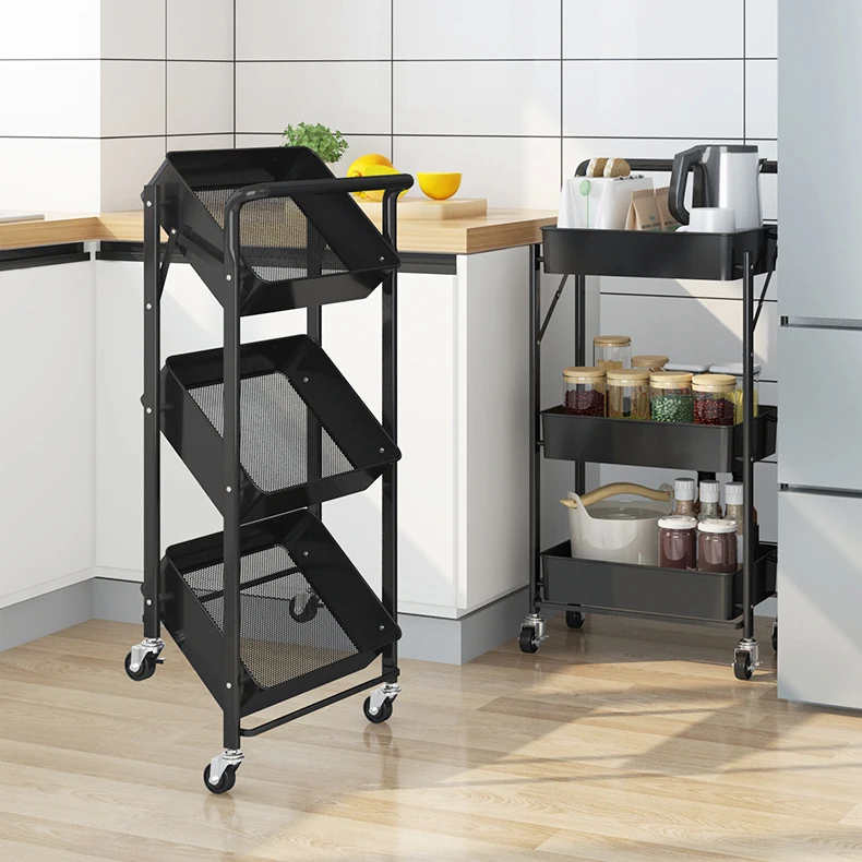 Foldable Trolley Rack Floor Multi-Layer Kitchen Bathroom Bedroom Removable Storage Shelf With Wheels, Black/white/pink/blue
Foldable Trolley Rack Floor Multi-Layer Kitchen Bathroom Bedroom Removable Storage Shelf With Wheels, Black/white/pink/blue