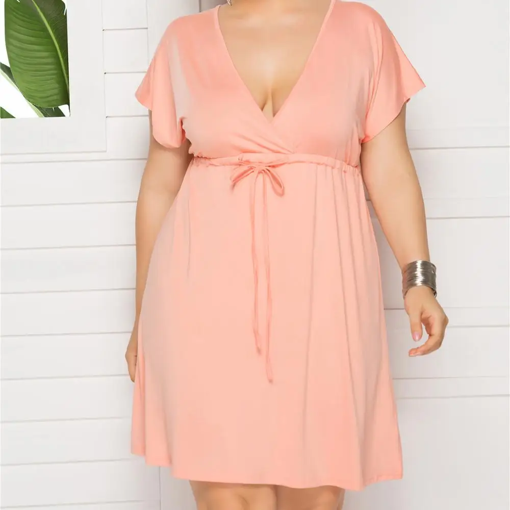 Sexy Women Casual deep V Neck Solid Color Short Sleeve T-shirt Long Tops Blouse Shirt Dress prom dresses dresses women ladies, Customized color
Sexy Women Casual deep V Neck Solid Color Short Sleeve T-shirt Long Tops Blouse Shirt Dress prom dresses dresses women ladies, Customized color