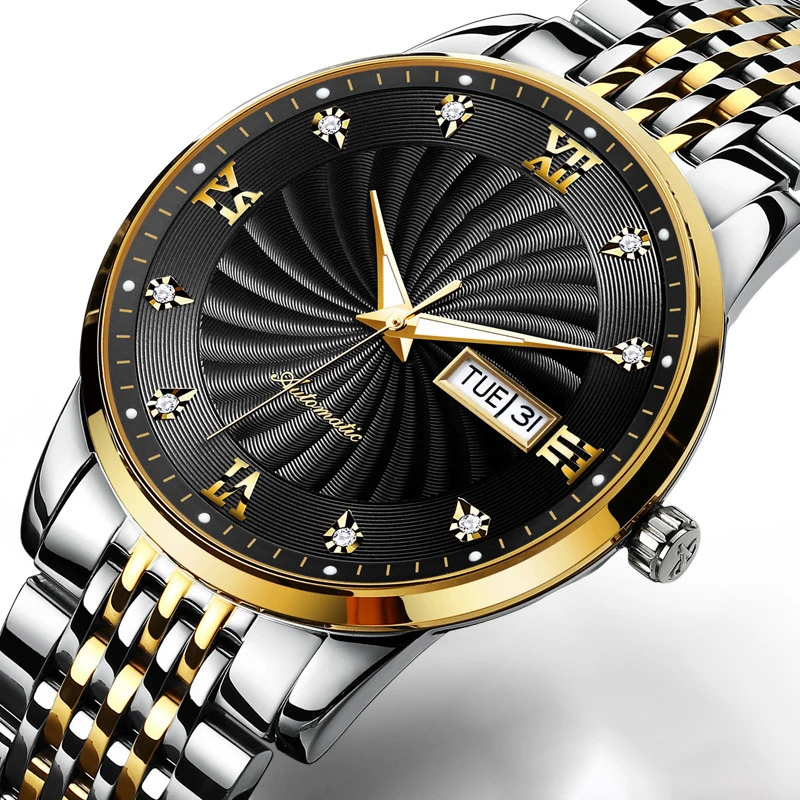 Mens Automatic Mechanical Watches Business Silver Stainless Steel Man Wristwatches Auto Date Week
Mens Automatic Mechanical Watches Business Silver Stainless Steel Man Wristwatches Auto Date Week