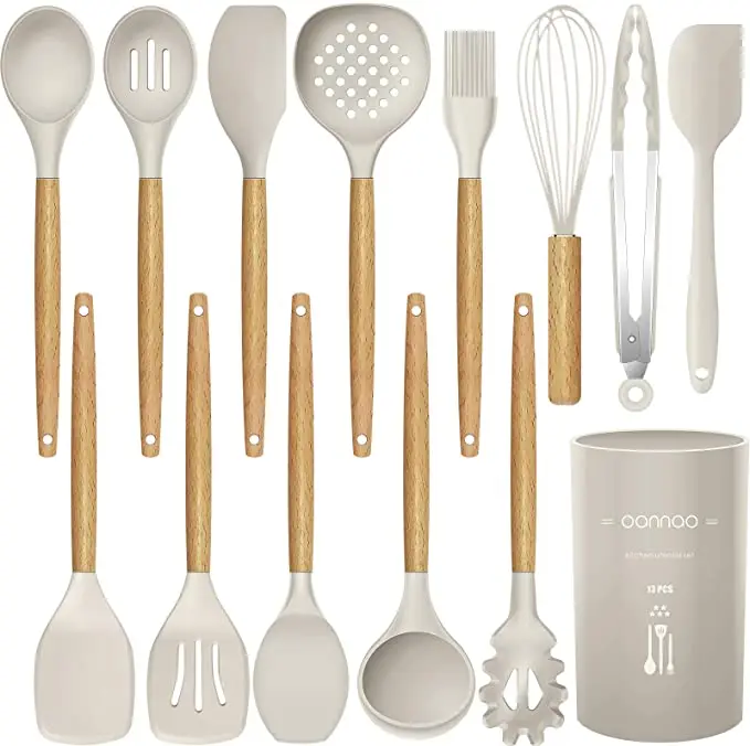 KU07 Solid Silicone Rubber Food Grade Kitchen Tongs Spoon Non-Stick Utensil Set Of 14 Pieces Silicon Accessories
KU07 Solid Silicone Rubber Food Grade Kitchen Tongs Spoon Non-Stick Utensil Set Of 14 Pieces Silicon Accessories