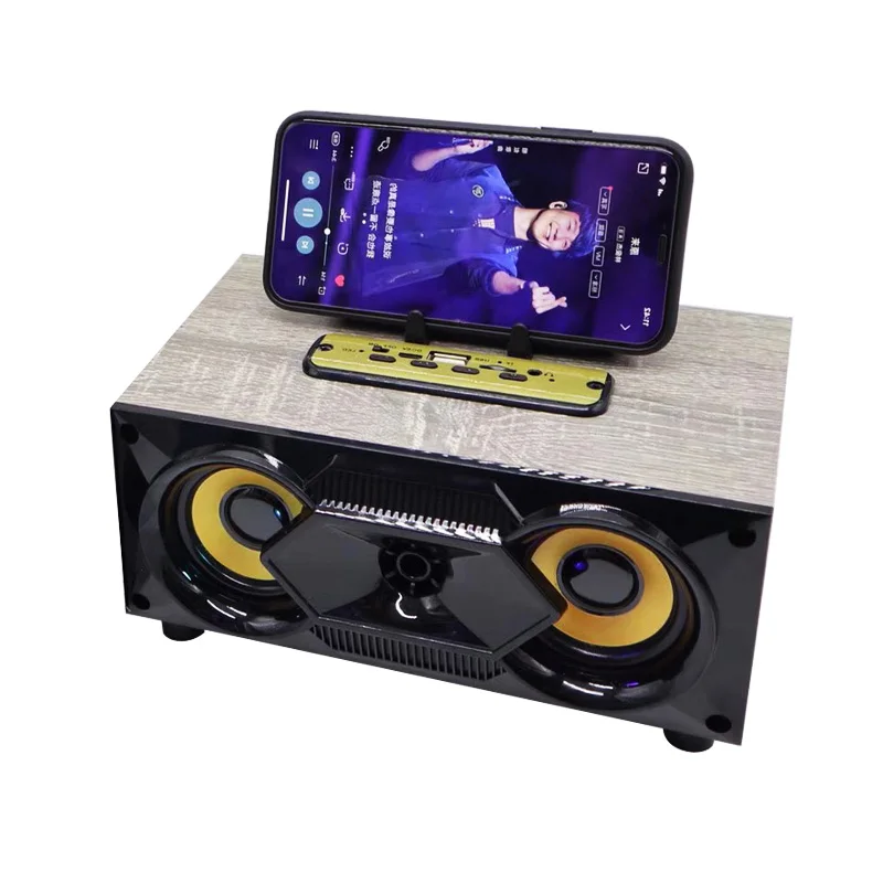 Retro wooden Karaoke speaker Stereo subwoofer amplifier speaker Wireless outdoor portable speaker with microphone function
Retro wooden Karaoke speaker Stereo subwoofer amplifier speaker Wireless outdoor portable speaker with microphone function