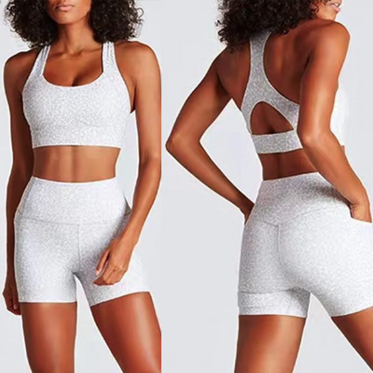 Women Sportswear Leopard Print Sports Bra Yoga Shorts Tracksuit 2 Piece Set Yoga Active Wear Legging Set Lady Fitness
Women Sportswear Leopard Print Sports Bra Yoga Shorts Tracksuit 2 Piece Set Yoga Active Wear Legging Set Lady Fitness