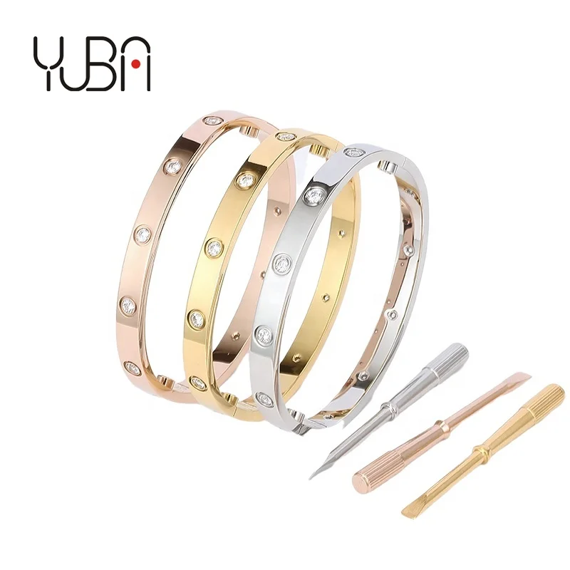 316L stainless steel SCREW Bracelets with 10/4 crystals for women men Couple Gold Plated Jewelry with screwdriver LOVE
316L stainless steel SCREW Bracelets with 10/4 crystals for women men Couple Gold Plated Jewelry with screwdriver LOVE