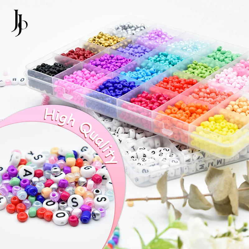 JOJO 6000pcs+ 4mm Seed Beads for Jewelry Making Letter&Glass Seed Beads Bracelets Making Kit with Elastic String
JOJO 6000pcs+ 4mm Seed Beads for Jewelry Making Letter&Glass Seed Beads Bracelets Making Kit with Elastic String
