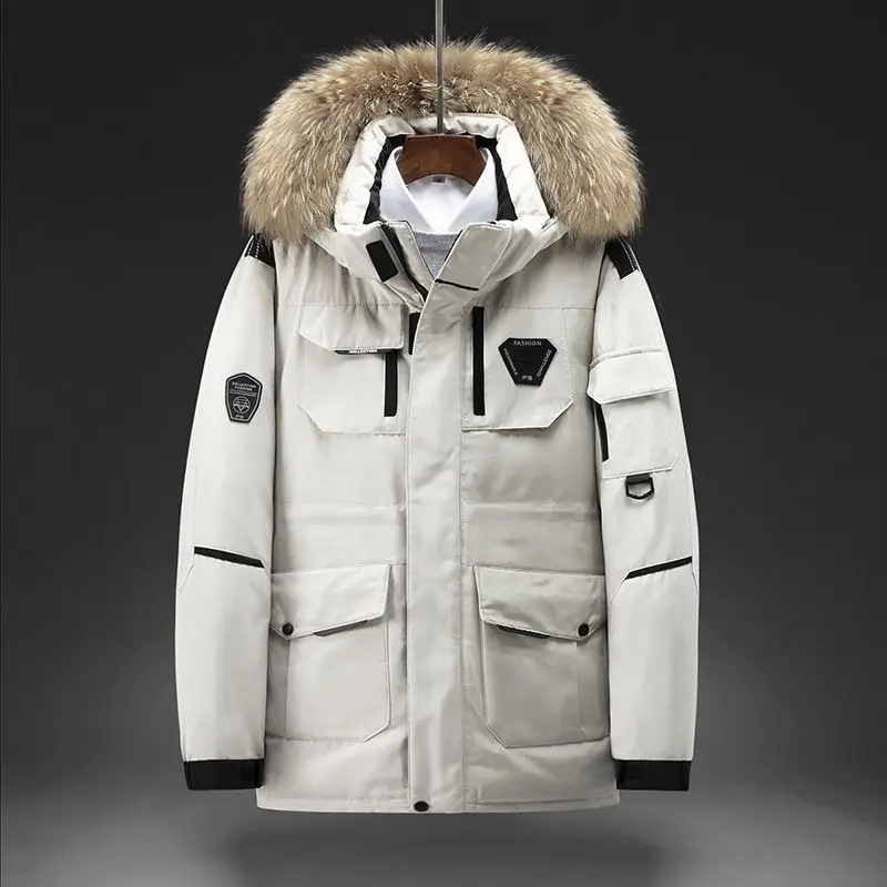 KWL 2021 Winter down jacket men's thick solid color fur collar hooded men's jacket duck down men's clothing
KWL 2021 Winter down jacket men's thick solid color fur collar hooded men's jacket duck down men's clothing
