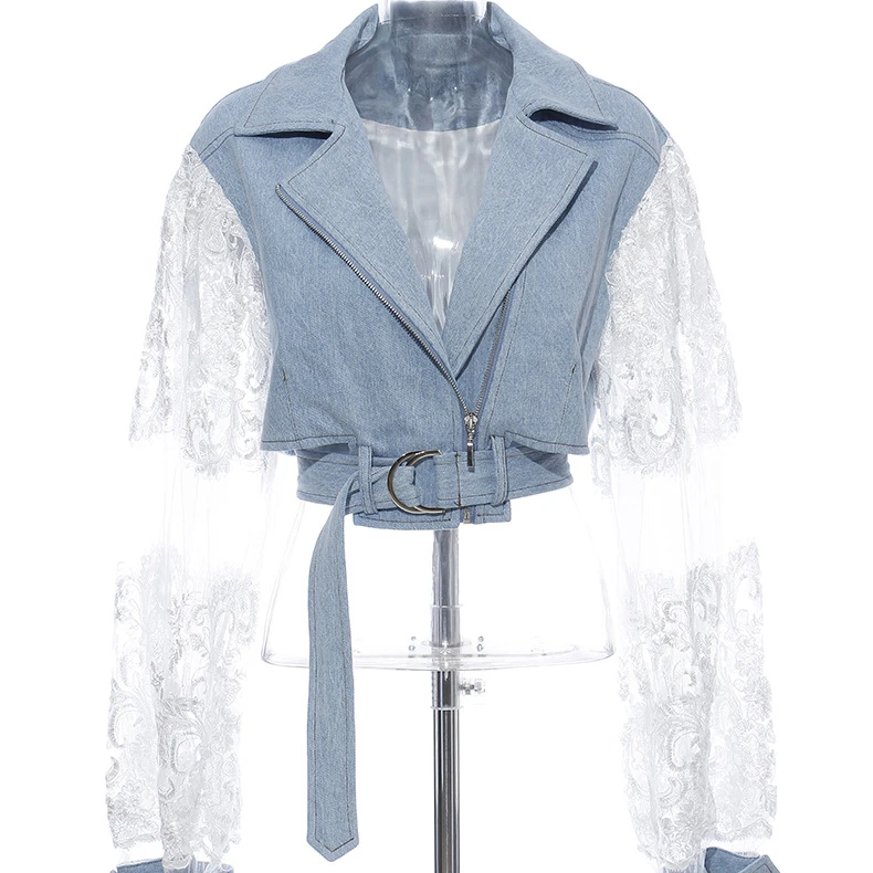 2021 new arrivals spring collection fashion women contrast panel lace sleeve denim crop jacket
2021 new arrivals spring collection fashion women contrast panel lace sleeve denim crop jacket