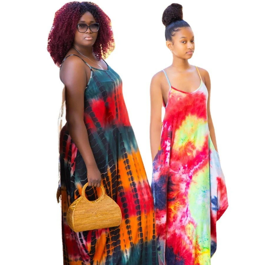 2021 Summer women new hot style loose tie-dye sleeveless sling plus size elegant fitted casual maxi dress, 2 colors
2021 Summer women new hot style loose tie-dye sleeveless sling plus size elegant fitted casual maxi dress, 2 colors