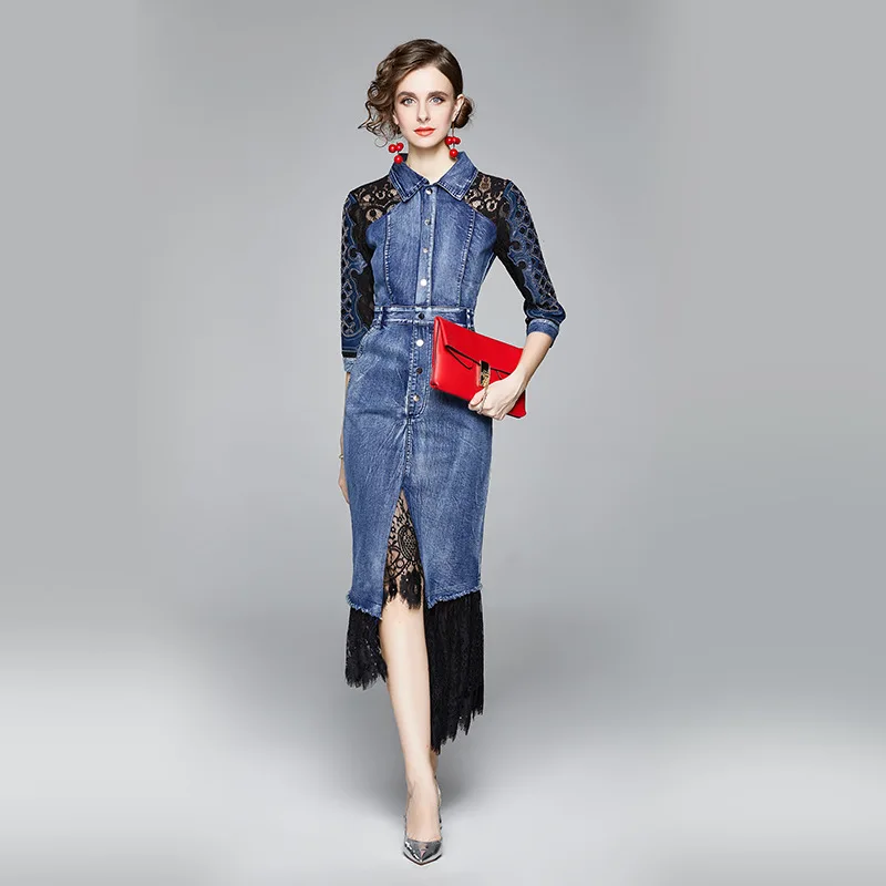 Sexy Long Sleeve Butt Lift Women Jean Dresses Denim Skirt And Elegant Lady Casual Dresses With Pocket, Blue
Sexy Long Sleeve Butt Lift Women Jean Dresses Denim Skirt And Elegant Lady Casual Dresses With Pocket, Blue