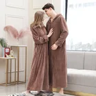 Hoodie Waffle Fur Plush Adult Luxury Warm Home Microfiber Coral Fleece Couple Hoodie And Zipper Up Man Pajamas