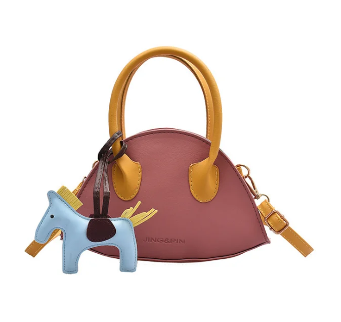 New fashion women hand bags shell bag with leather horse keychain, Black, pink, white
New fashion women hand bags shell bag with leather horse keychain, Black, pink, white