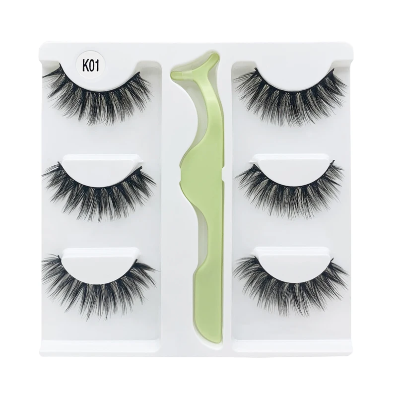 Make up 3 pairs of 3D faux mink fur natural thick soft easy to wear reusable false eyelashes handmade, Black
Make up 3 pairs of 3D faux mink fur natural thick soft easy to wear reusable false eyelashes handmade, Black