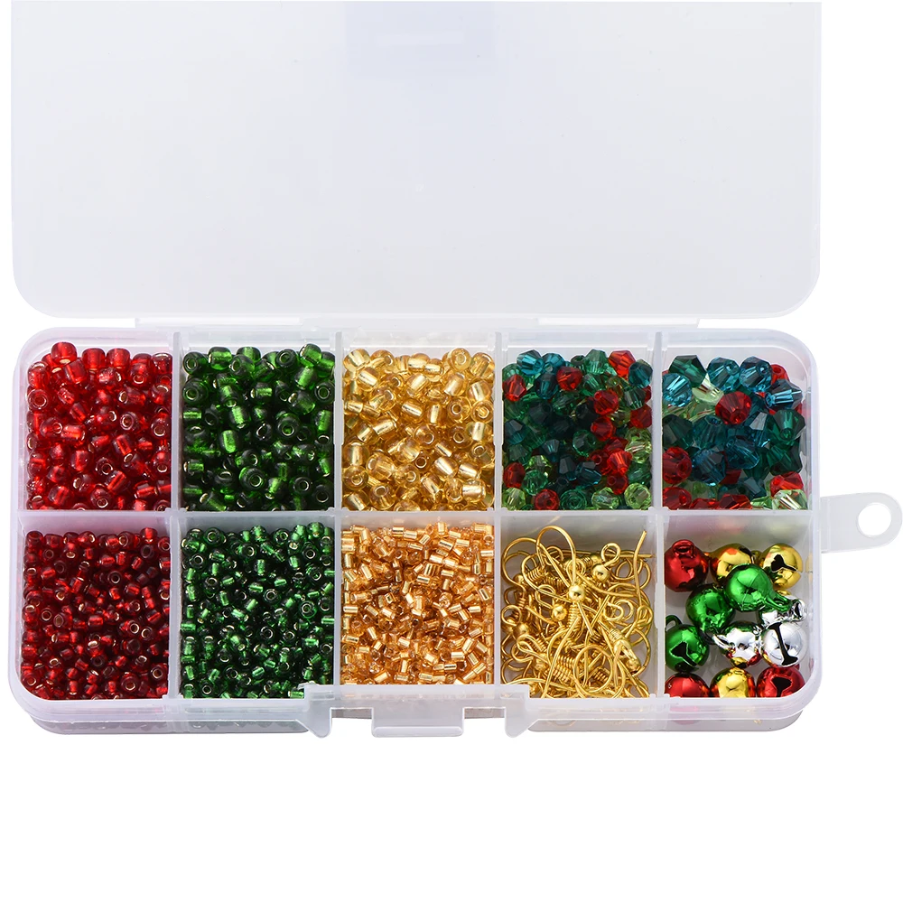 3578Pcs Glass Seed Beads Alloy Hooks Bells Crystal Bicone Beads Set For Christmas Decoration DIY Jewelry Needlework Accessories
3578Pcs Glass Seed Beads Alloy Hooks Bells Crystal Bicone Beads Set For Christmas Decoration DIY Jewelry Needlework Accessories