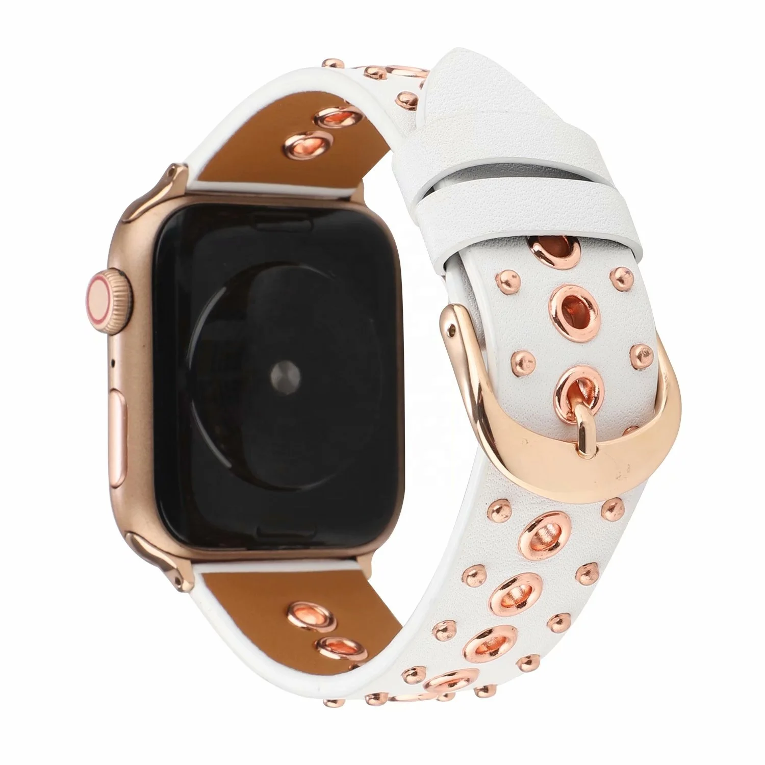 Punk Style Golden Rivets leather watch band strap for apple watch series 6 5 4 replacement Genuine leather loop for iwatch 3 2 1, Optional
Punk Style Golden Rivets leather watch band strap for apple watch series 6 5 4 replacement Genuine leather loop for iwatch 3 2 1, Optional