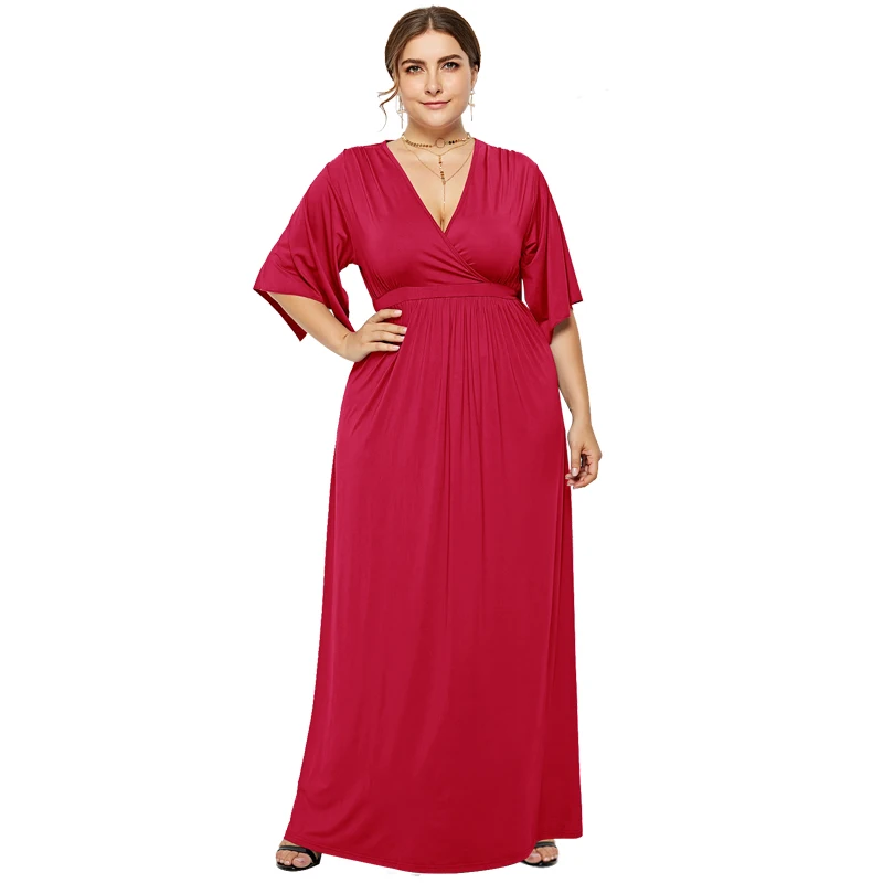 Custom Summer V neck half Sleeve Casual Dresses Women Lady Elegant Plus Size Red Maxi Dress for fat women, As pictures
Custom Summer V neck half Sleeve Casual Dresses Women Lady Elegant Plus Size Red Maxi Dress for fat women, As pictures
