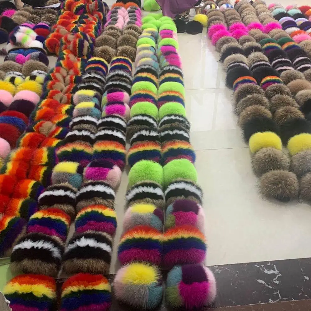 Women's Luxury Real Fox Fur Indoor Outdoor Slides Slippers Sandals Shoes, Customized
Women's Luxury Real Fox Fur Indoor Outdoor Slides Slippers Sandals Shoes, Customized
