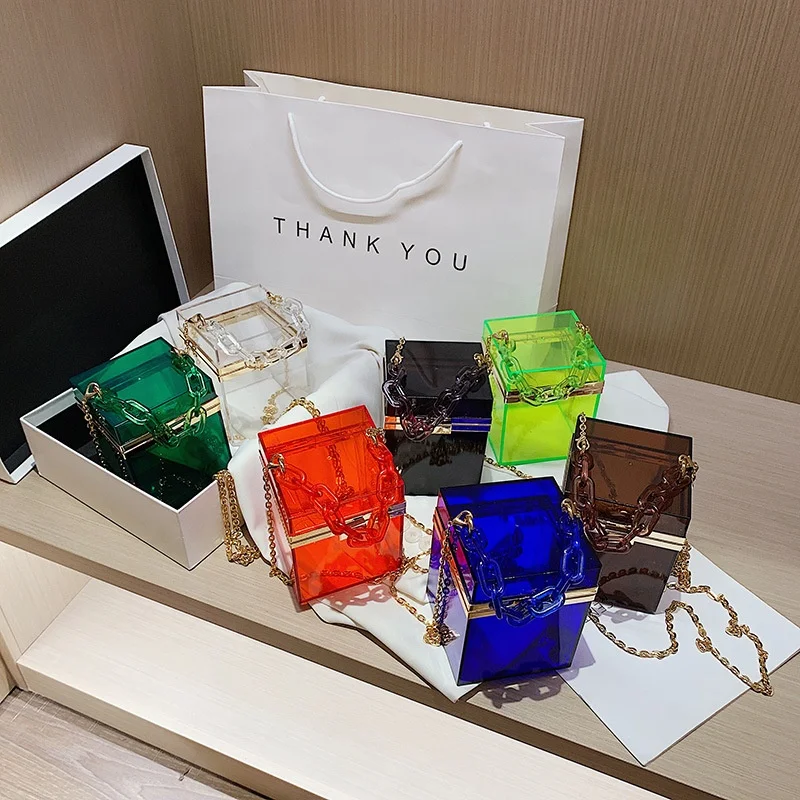 New Style Korean Version Of Acrylic Bag Transparent Jelly Bag Portable Mini Chain Square Bag For Ladies, 5 colors
New Style Korean Version Of Acrylic Bag Transparent Jelly Bag Portable Mini Chain Square Bag For Ladies, 5 colors